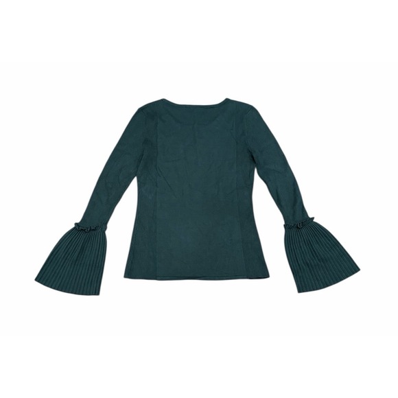 INC Womens Forest Fairy Pleated Bell Sleeve Sweater Dark Green Small Holiday - Picture 4 of 6